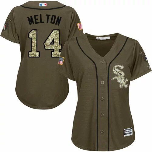 #14 Chicago White Sox Bill Melton Authentic Jersey: Green Women's Baseball Salute to Service9050326
