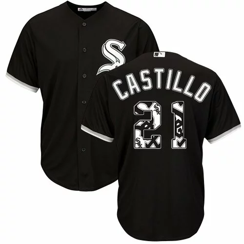 #21 Chicago White Sox Welington Castillo Authentic Jersey: Black Men's Baseball Team Logo Fashion Cool Base6521716
